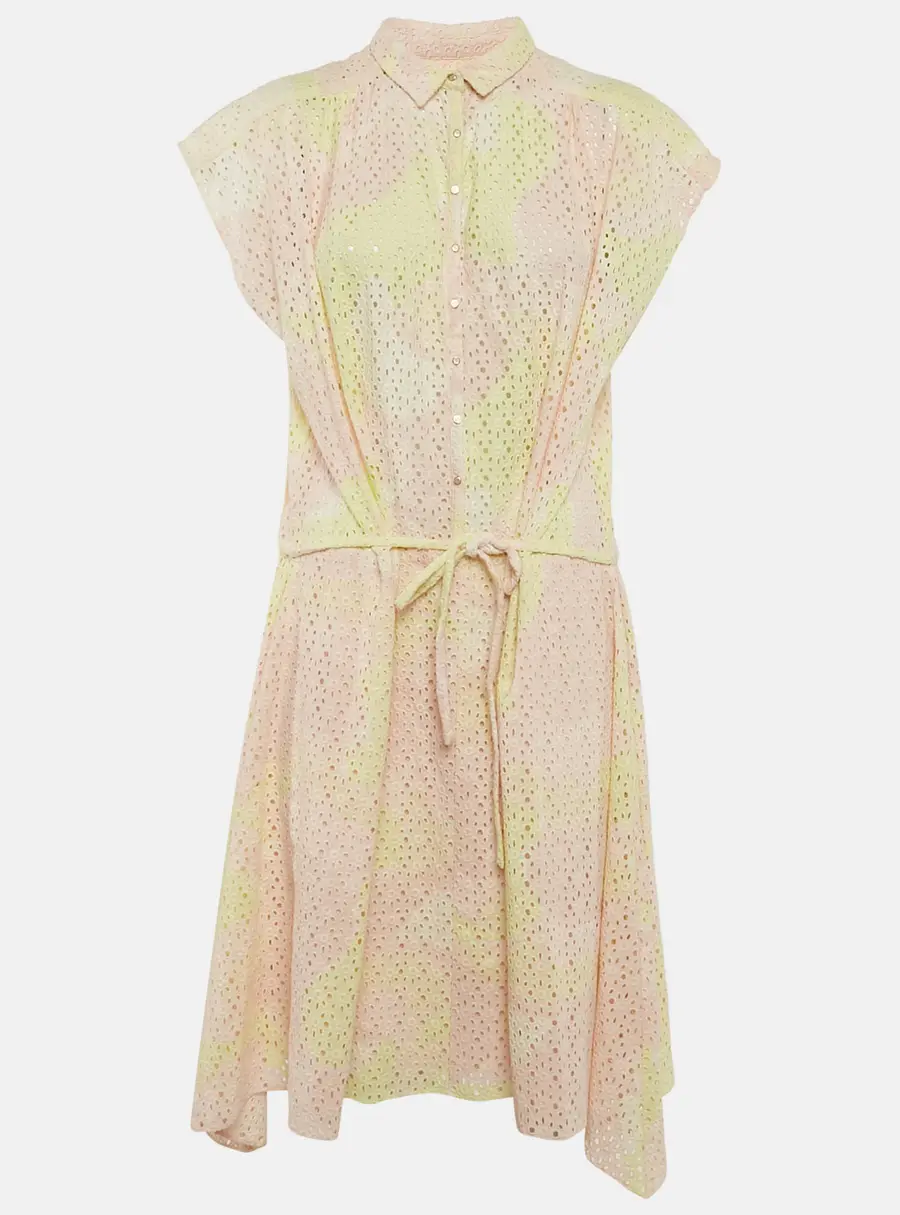 Zadig & Voltaire Yellow/Pink Camouflage Print Anglaise Requiem Short Dress L