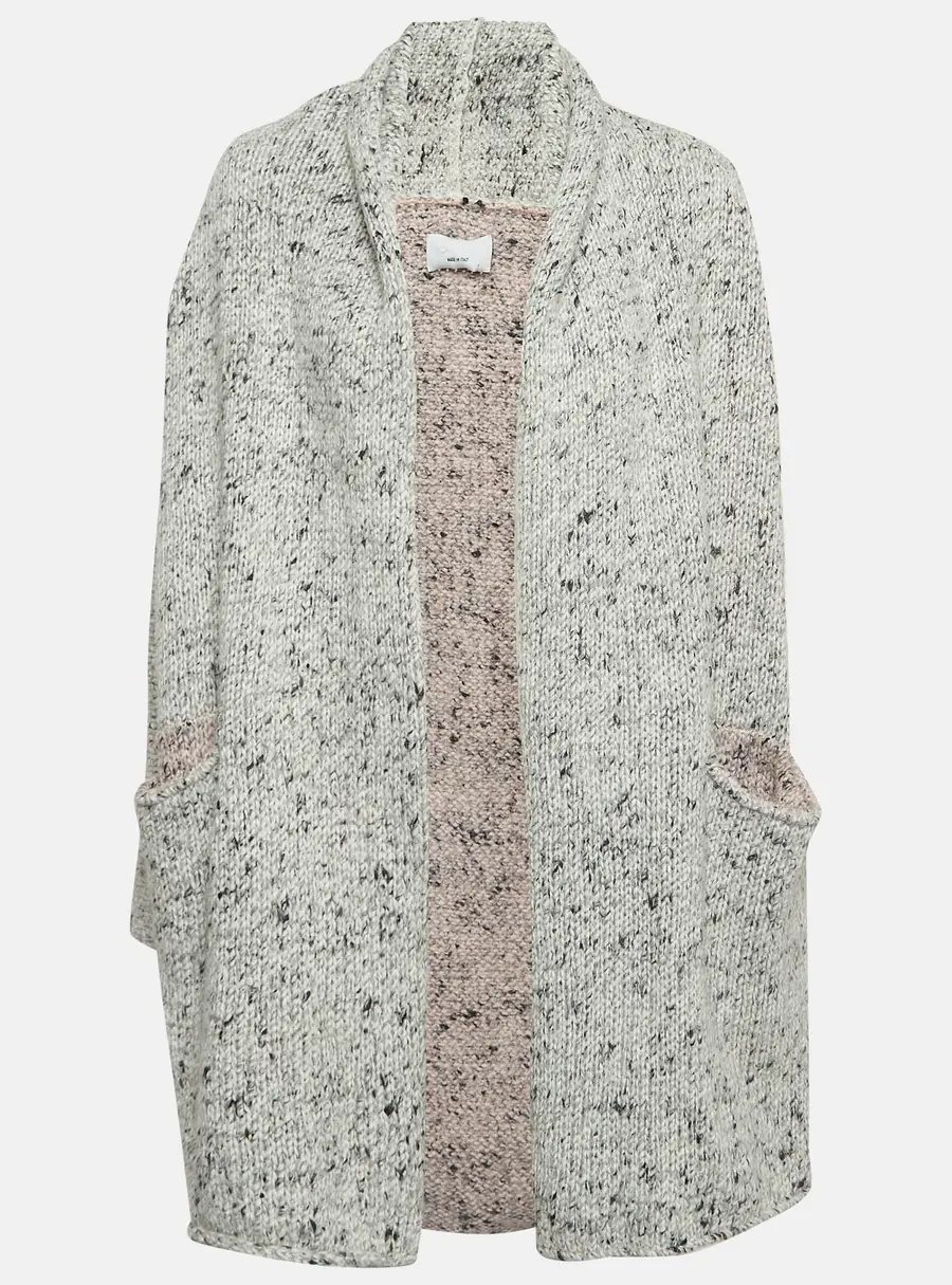 Zadig & Voltaire Grey Wool Blend Open Front Long Cardigan XS/S