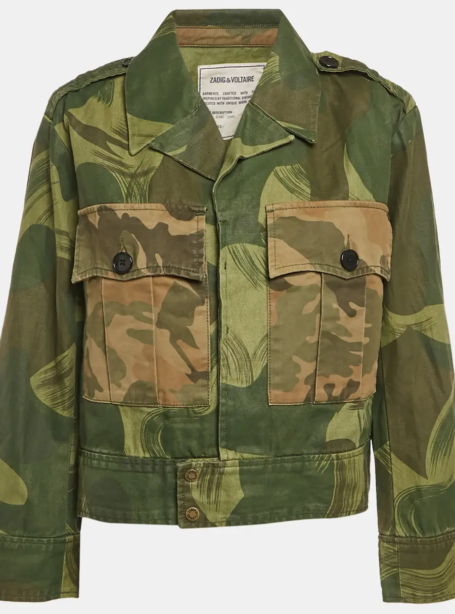 Zadig & Voltaire Military Green Camouflage Cotton Blend Kaleno Jacket XS