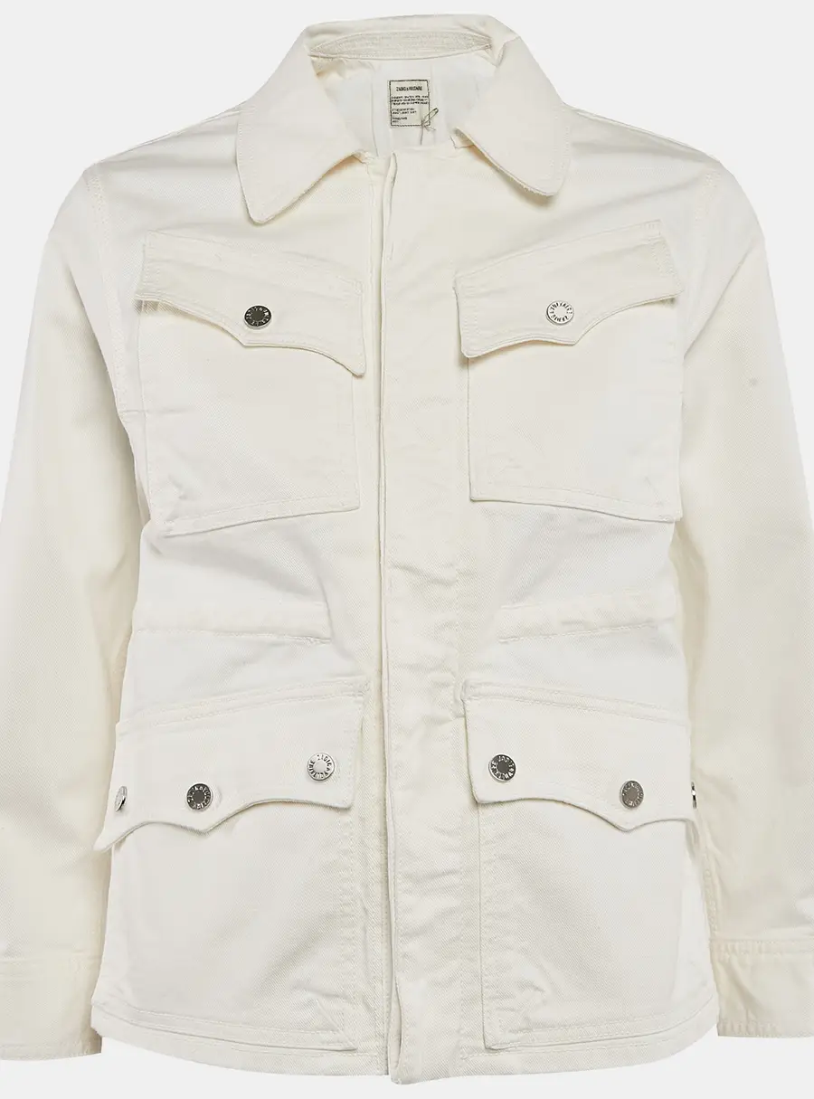 Zadig & Voltaire White Cotton Drill Button Front Kimi Jacket XS