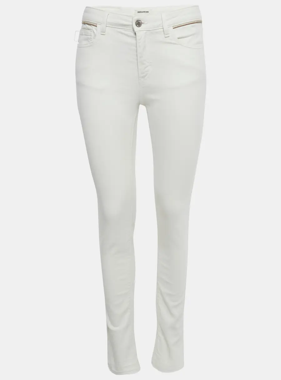 Zadig & Voltaire White Denim Eva Cher Jeans S Waist 28"