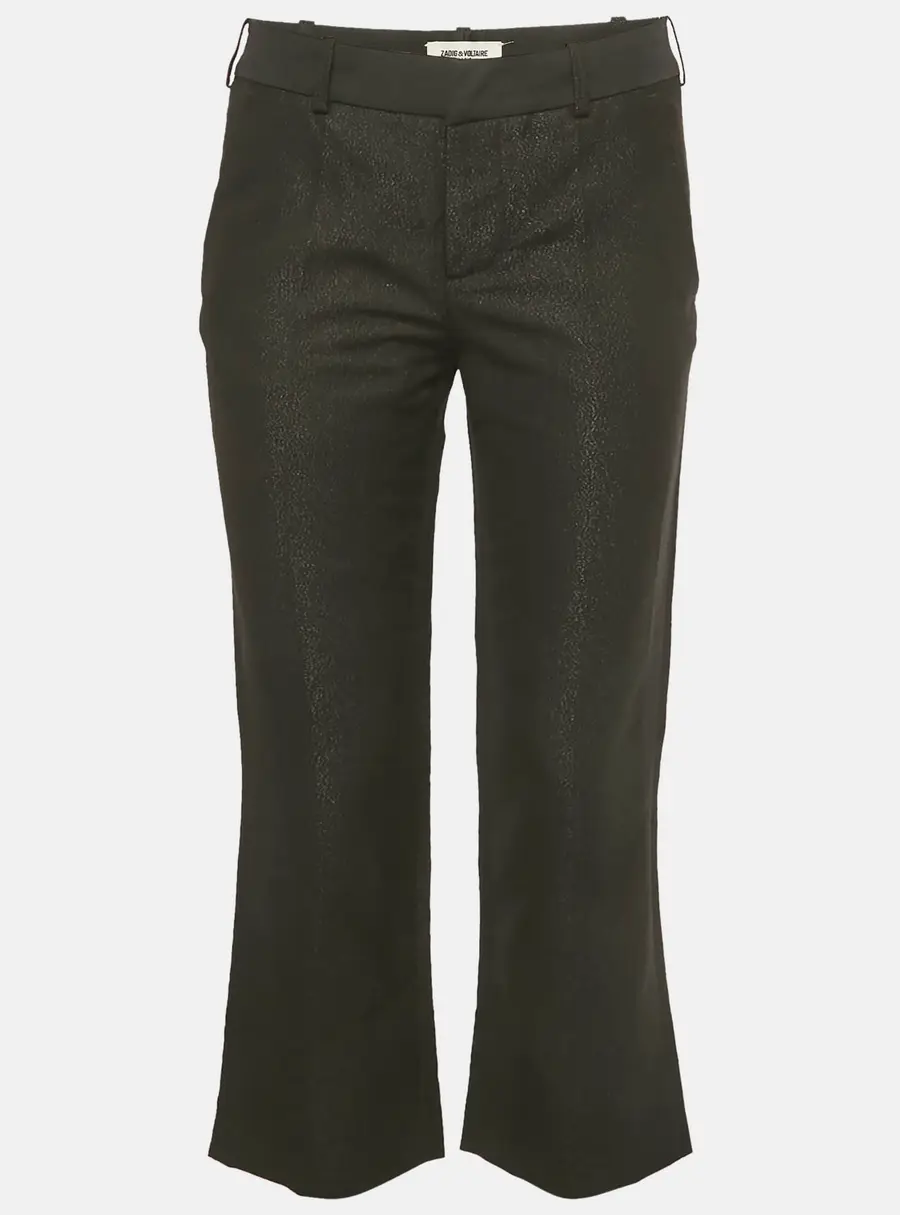 Zadig & Voltaire Black Lurex Posh Bright Trousers S