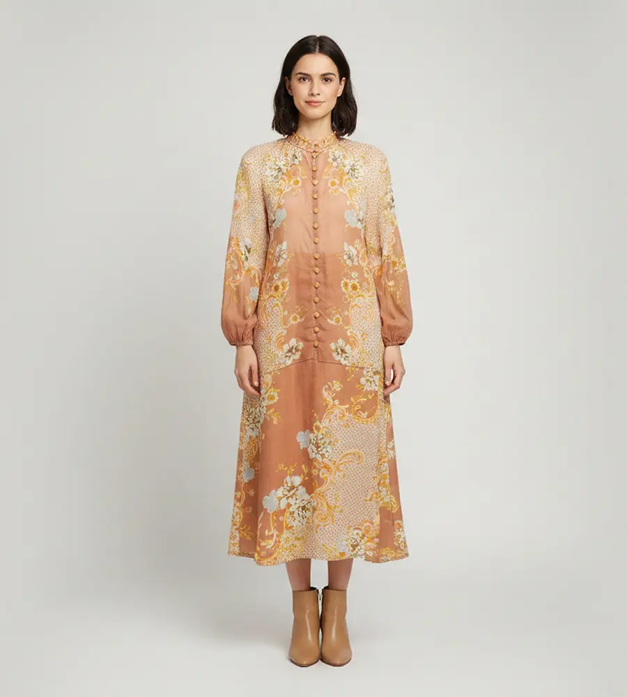 Zimmerman Multicolor Floral Print Ramie Blouse and Skirt Sets XS